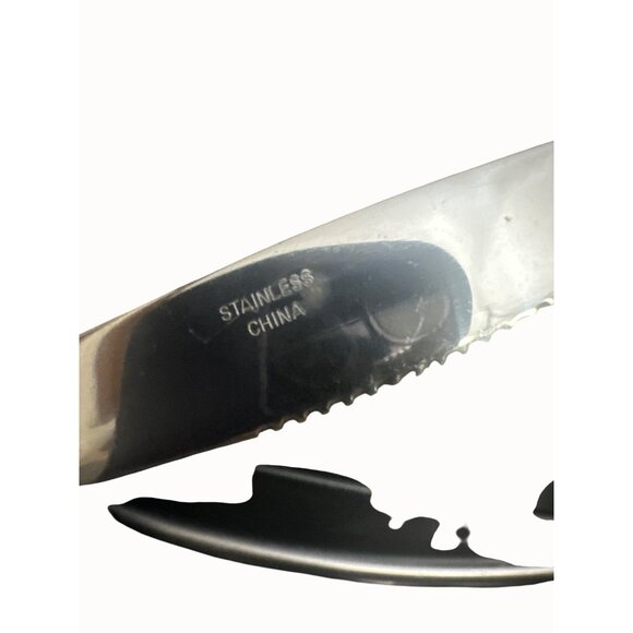 Set Of 7 Gold & Silver Stainless Steel Butter Knives Floral Design - Picture 3 of 4